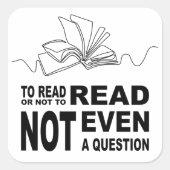 Om al dan niet te lezen vierkante sticker (Voorkant)
