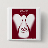 Om Angel Vierkante Button 5,1 Cm (Voorkant)