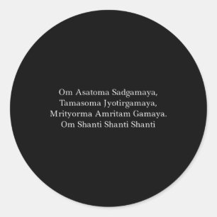 Om Asatoma Sadgamaya-meditatie- en gebeds-mantra Ronde Sticker