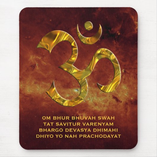Om / Aum & GAYATRI MANTRA | universum van de brand Muismat (Voorkant)