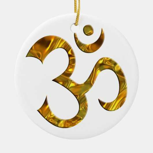 OM / AUM - GOLD KERAMISCH ORNAMENT (Voorkant)