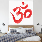 Om (Aum) Heilige Hindoe lettergreep & Mantra Afbee Canvas Afdruk (Insitu (Slaapkamer))