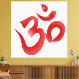 Om (Aum) Heilige Hindoe lettergreep & Mantra Afbee Canvas Afdruk