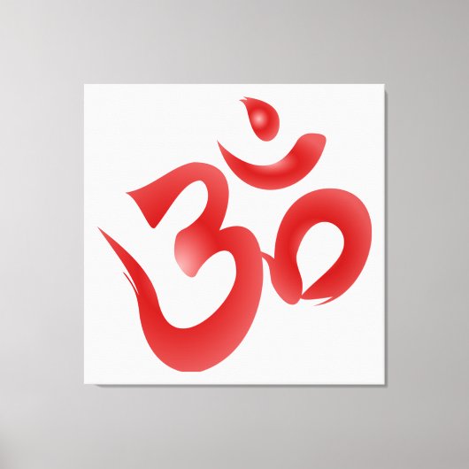 Om (Aum) Heilige Hindoe lettergreep & Mantra Afbee Canvas Afdruk (Voorkant)