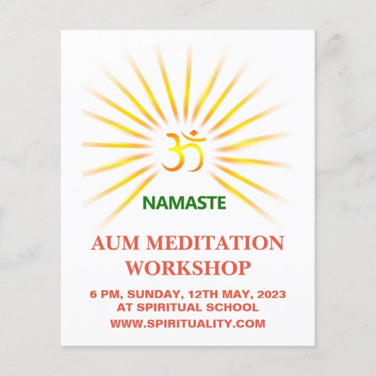 Om Aum-meditatie Flyer (Voorkant)