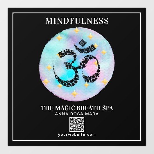** OM AUM Mindfulness Reiki - Yoga Meditation Raamsticker (Vel)