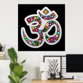 Om Aum Namaste Yoga Symbol posters (Thuiskantoor)