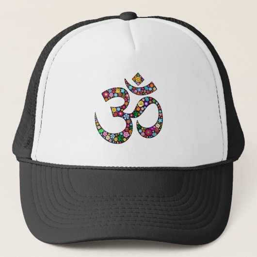 Om Aum Namaste Yoga Symbol Trucker Pet (Voorkant)