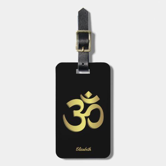 Om ( Aum ) Namaste yoga-symbool Bagagelabel (Voorkant verticaal)