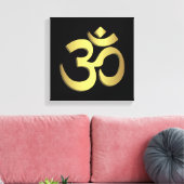Om ( Aum ) Namaste yoga-symbool Canvas Afdruk (Insitu (Woonkamer))