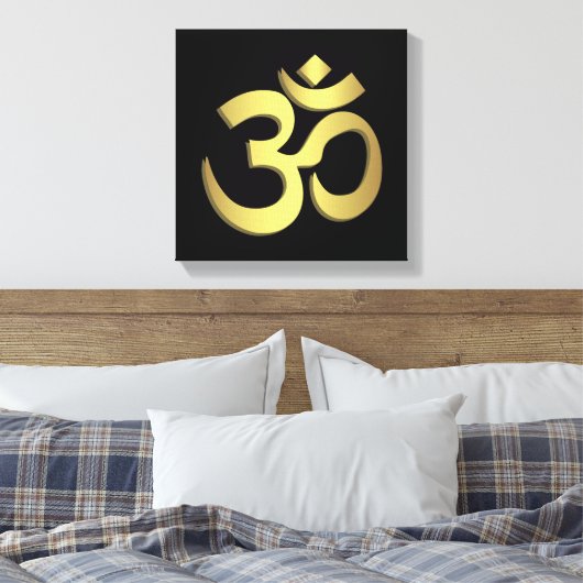 Om ( Aum ) Namaste yoga-symbool Canvas Afdruk (Insitu (Slaapkamer))