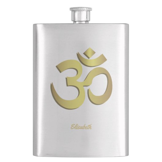 Om ( Aum ) Namaste yoga-symbool Heupfles (Voorkant)