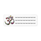 Om Aum Namaste Yoga Symbool label (Voorkant)
