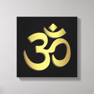 Om (Aum) Namaste yogasymbool Canvas Afdruk