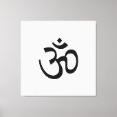 Om Aum overzicht Pictogram, Hindoeïssymbool, zwart Canvas Afdruk (Voorkant)