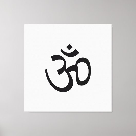 Om Aum overzicht Pictogram, Hindoeïssymbool, zwart Canvas Afdruk (Voorkant)