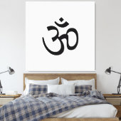 Om Aum overzicht Pictogram, Hindoeïssymbool, zwart Canvas Afdruk (Insitu (Slaapkamer))