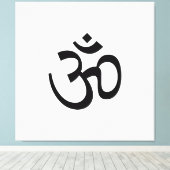 Om Aum overzicht Pictogram, Hindoeïssymbool, zwart Canvas Afdruk (Insitu (Houten vloer))