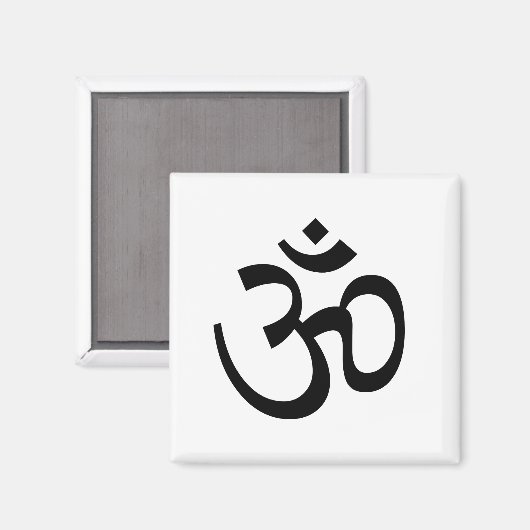 Om Aum overzicht Pictogram, Hindoeïssymbool, zwart Magneet (Voorkant / Achterkant)