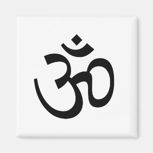 Om Aum overzicht Pictogram, Hindoeïssymbool, zwart Magneet