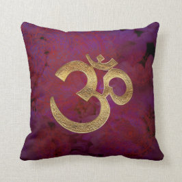 OM AUM paars goudhindu-yoga-Sierkussen Kussen