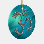 OM / AUM - SILVER | Blauwgolven Keramisch Ornament (Rechts)
