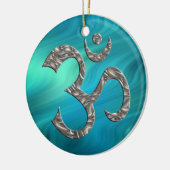 OM / AUM - SILVER | Blauwgolven Keramisch Ornament (Links)