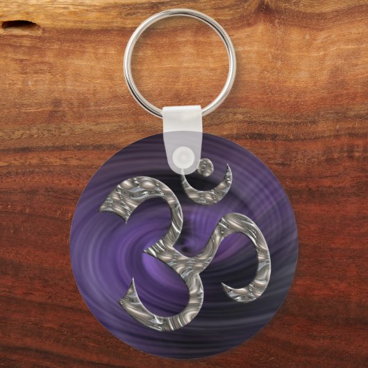 OM / AUM - SILVER SLEUTELHANGER (Voorkant)
