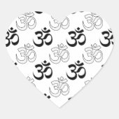 Om, Aum Symbol Hart Sticker (Voorkant)