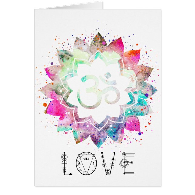 *~* OM AUM Symbol Lotus Flower Mandala LOVE (Voorkant)