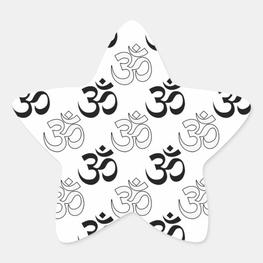 Om, Aum Symbol Ster Sticker (Voorkant)