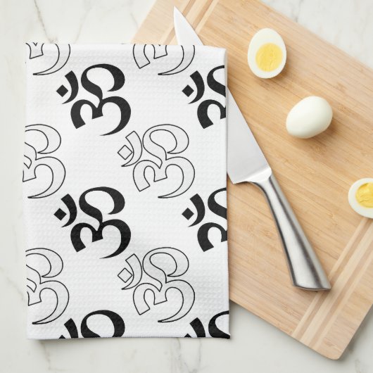 Om, Aum Symbol Theedoek (Quarter Fold)