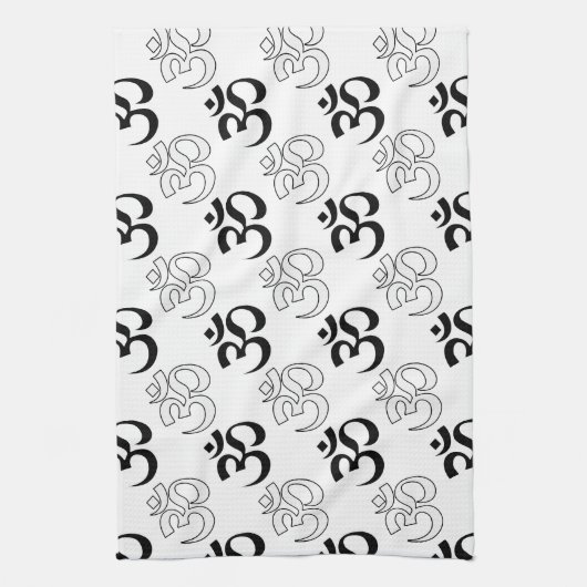 Om, Aum Symbol Theedoek (Verticaal)