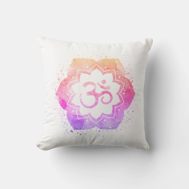 *~* OM AUM-symbool buiten Lotus Flower Mandala Buitenkussen (Voorkant)