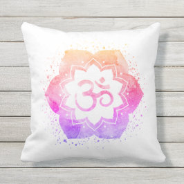 *~* OM AUM-symbool buiten Lotus Flower Mandala Buitenkussen