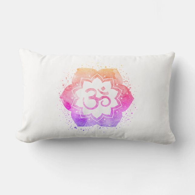 *~* OM AUM-symbool Ombre Flower Lotus Mandala Kussen (Voorkant)