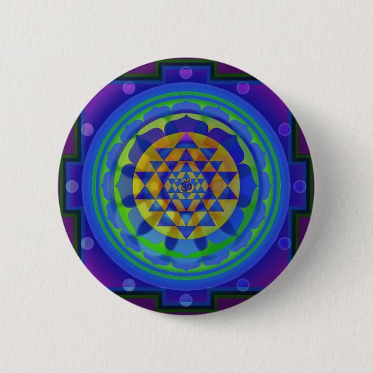 Om (AUM) Yantra mandala Ronde Button 5,7 Cm (Voorkant)