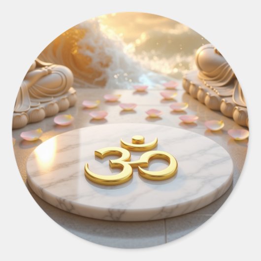 OM - AUM - ZEN BOEDDHISME RONDE STICKER (Voorkant)