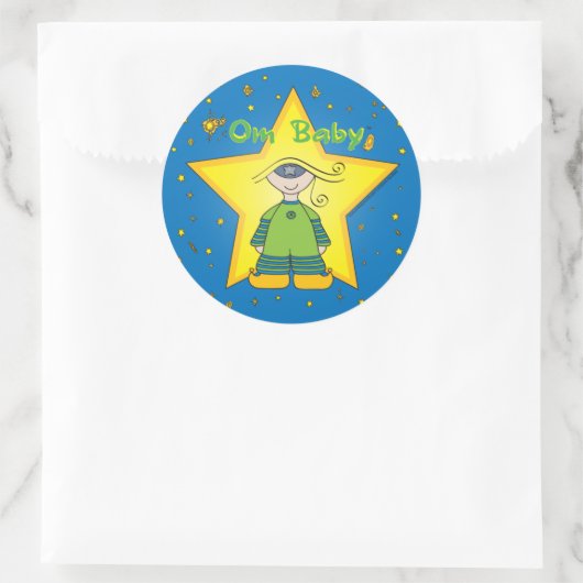 Om Baby grote sticker (Tas)