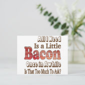 Om bacon vragen briefkaart (Staand voorkant)