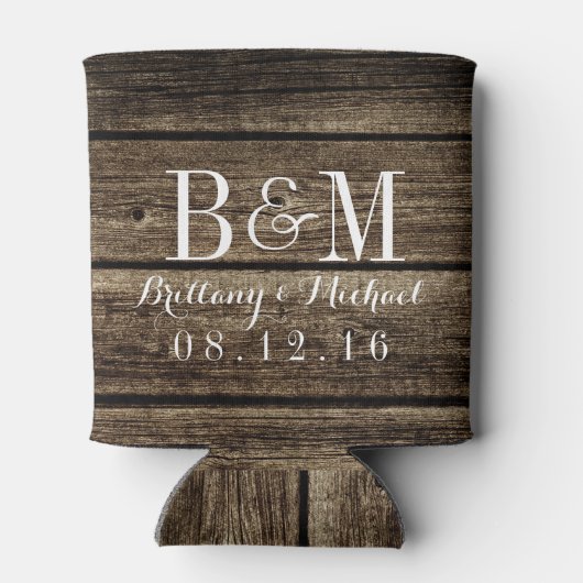 Om Barn Wood Rustic Wedding te houden Blikjeskoeler (Achterkant)