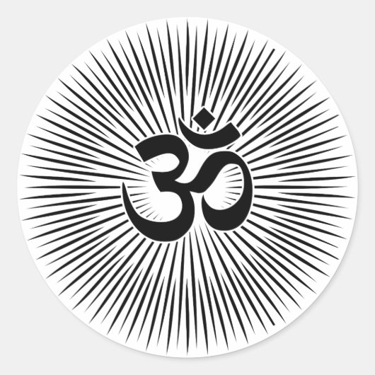 Om Black design te ondertekenen Ronde Sticker (Voorkant)