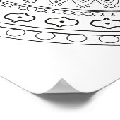 Om Black en White Mandala Adult Coloring Poster (Hoek)