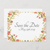 Om bloemen te hebben en te houden Save the Date Br Aankondigingskaart (Voorkant / Achterkant)