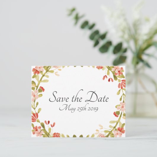 Om bloemen te hebben en te houden Save the Date Br Aankondigingskaart (Staand voorkant)