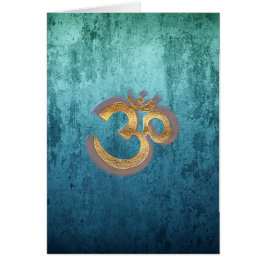 OM blue brass gold damask Asia Yoga Spiritualität