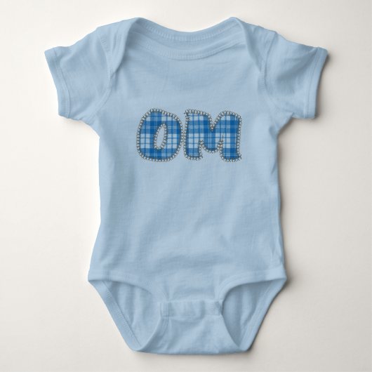 Om - Blue Pset - Baby Yoga Clothes Romper (Voorkant)