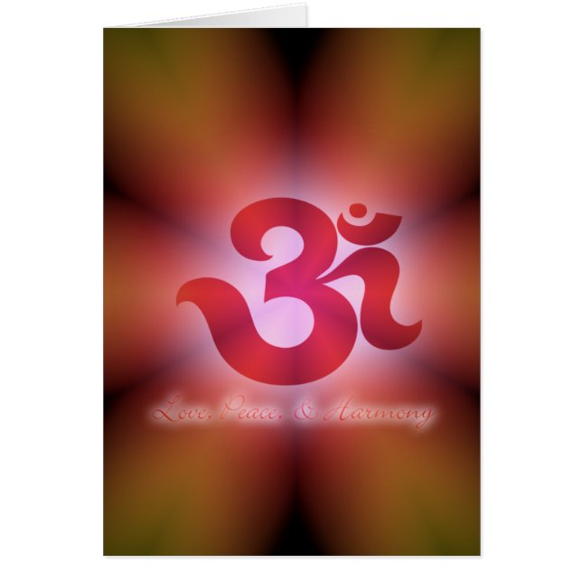 Om Card- Love, Peace and Harmony (Voorkant)