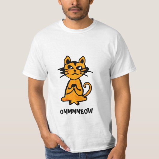 Om Cat - Funny Yoga T Shirt (man) (Voorkant)