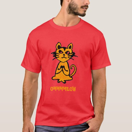 Om Cat - Funny Yoga T Shirt (man) (Voorkant)